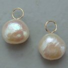 10-11mm Nugget White Fresh Water Pearls INTERCHANGEABLE Earring Charms YG or SS