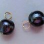 9-10mm Nugget Black Fresh Water Pearls INTERCHANGEABLE Earring Charms YG or SS