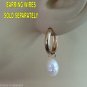 10mm Faceted White Fresh Water Pearls INTERCHANGEABLE Earring Charms YG or SS