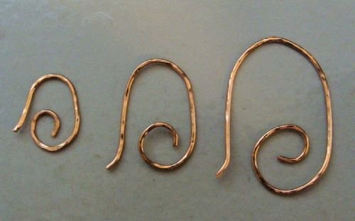 COPPER Small, Medium or Large Hammered INTERCHANGEABLE Earring Wires