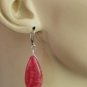 Beautiful 16x32mm Deep Pink Rhodonite INTERCHANGEABLE Earring Charms YG or SS