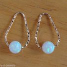 Fancy Hammered Gold with 6mm Lab White Fire Opal INTERCHANGEABLE Earring Charms
