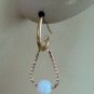 Fancy Hammered Gold with 6mm Lab White Fire Opal INTERCHANGEABLE Earring Charms