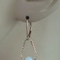 Fancy Hammered Gold with 6mm Lab White Fire Opal INTERCHANGEABLE Earring Charms