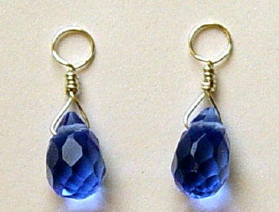 SM Blue Quartz INTERCHANGEABLE Earring Jacket Charms YG