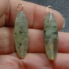 Unusual XLG Genuine African Prehnite INTERCHANGEABLE Earring Charms YG or SS