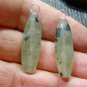 Unusual XLG Genuine African Prehnite INTERCHANGEABLE Earring Charms YG or SS