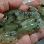 Unusual XLG Genuine African Prehnite INTERCHANGEABLE Earring Charms YG or SS