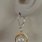 Fancy 13mm Caged AB Clear Quartz INTERCHANGEABLE Earrings Charms GP or SP