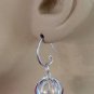 Fancy 13mm Caged AB Clear Quartz INTERCHANGEABLE Earrings Charms GP or SP