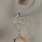 Fancy 13mm Caged AB Clear Quartz INTERCHANGEABLE Earrings Charms GP or SP