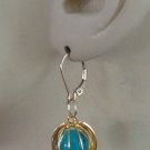 Fancy 13mm Caged Topaz Blue INTERCHANGEABLE Earrings Charms GP or SP
