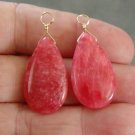 Beautiful 16x30mm Deep Pink Rhodonite INTERCHANGEABLE Earring Charms YG or SS