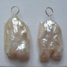 Luscious XL 20-23mm White Baroque Pearls INTERCHANGEABLE Earring Charms YG or SS