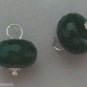 8x12mm Dark Green Faceted Jade INTERCHANGEABLE Earring Charms YG or SS