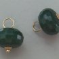 8x12mm Dark Green Faceted Jade INTERCHANGEABLE Earring Charms YG or SS