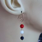 Dangling Red White & Blue Patriotic INTERCHANGEABLE Earring Charms YG or SS