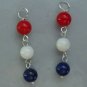 Dangling Red White & Blue Patriotic INTERCHANGEABLE Earring Charms YG or SS