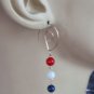 Dangling Red White & Blue Patriotic INTERCHANGEABLE Earring Charms YG or SS
