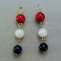 Dangling Red White & Blue Patriotic INTERCHANGEABLE Earring Charms YG or SS
