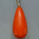 Large Rich Orange Turquoise Pendant YG or SS