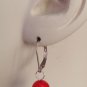 9mm Natural Red Coral INTERCHANGEABLE Earring Charms YOUR CHOICE YG or SS