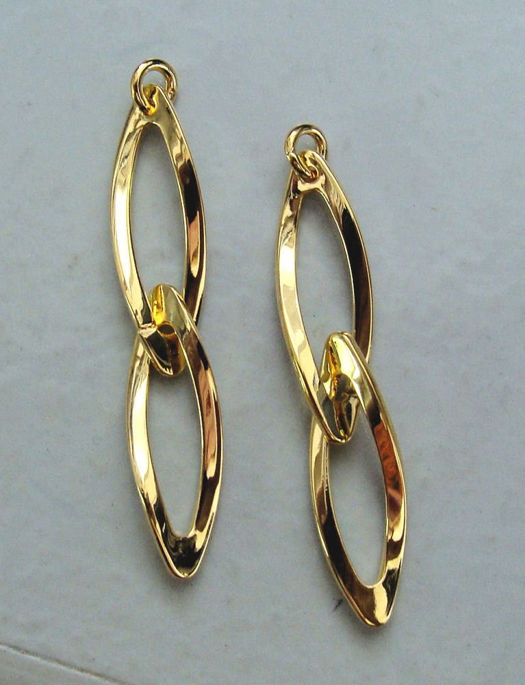 Long 1 3/4" Large Chain Drops INTERCHANGEABLE Earrings Charms GP or SP