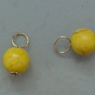 8mm Yellow Howlite INTERCHANGEABLE Earring Charms YG or SS