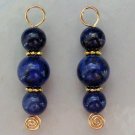Fancy Triple Lapis Lazuli INTERCHANGEABLE Earring Charms YOUR CHOICE YG or SS