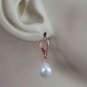 ROSE GOLD 12mm White Freshwater Baroque Pearls INTERCHANGEABLE Earring Charms RG