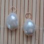 ROSE GOLD 12mm White Freshwater Baroque Pearls INTERCHANGEABLE Earring Charms RG