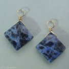 Denim & Black Sodalite Diamond Shaped INTERCHANGEABLE Earring Charms YG or SS