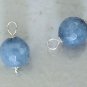 Faceted 10mm Blue Jade INTERCHANGEABLE Earring Charms YOUR CHOICE YG or SS
