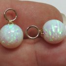 OUR EXCLUSIVE 10mm Lab Fire Opal INTERCHANGEABLE Earring Charms SOLID 14K YG