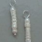 Thin 18mm White Biwa Pearls INTERCHANGEABLE Earring Charms SS or YG or 14K