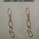 1" Textured Chain INTERCHANGEABLE Earring Charm Convertible EXTENDERS YG or SS