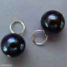 Natural AAA Quality Black Pearl INTERCHANGEABLE Earring Charms Sterling Silver