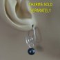 Natural AAA Quality Black Pearl INTERCHANGEABLE Earring Charms Sterling Silver