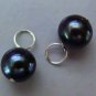Natural AAA Quality Black Pearl INTERCHANGEABLE Earring Charms Sterling Silver
