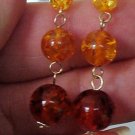 Long Tri-Colored Amber INTERCHANGEABLE Earring Charms YG or SS