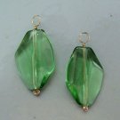 XL Faceted Light Mint Green INTERCHANGEABLE Earring Charms YG or SS