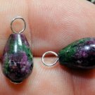 8x12mm Ruby Zoisite Teardrops INTERCHANGEABLE Earring Charms YG or SS