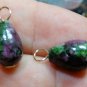 8x12mm Ruby Zoisite Teardrops INTERCHANGEABLE Earring Charms YG or SS