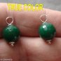 Micro Faceted 10mm Emerald Green Jade INTERCHANGEABLE Earring Charms YG or SS