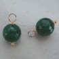 Micro Faceted 10mm Emerald Green Jade INTERCHANGEABLE Earring Charms YG or SS