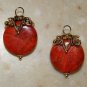 Crowned Coral INTERCHANGEABLE Earring Charms YG or SS