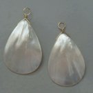 XLG White Mother Of Pearl Shell INTERCHANGEABLE Earring Charms CHOOSE YG or SS