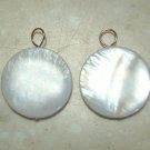 20mm White MOP Coin INTERCHANGEABLE Earring Charms YG or SS