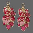 22x32mm Red Heart Cluster INTERCHANGEABLE Leverback Earrings Charms GP or SP