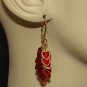22x32mm Red Heart Cluster INTERCHANGEABLE Leverback Earrings Charms GP or SP